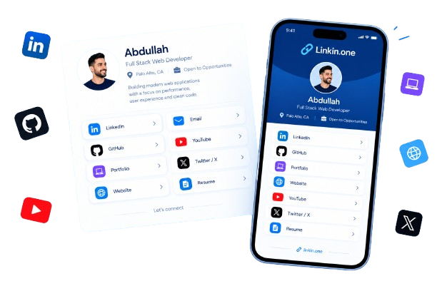 Linkin.one professional profile and links preview
